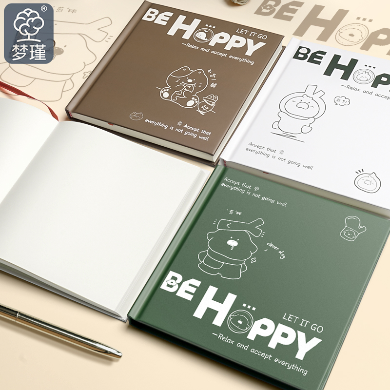 梦瑾2025新款笔记本本子精装本简约卡通加厚学生用高颜值课堂笔记考研加厚硬壳日记本记录a5办公记事本批发