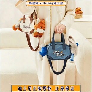 迪士尼正版 疯狂动物城狐尼克朱迪单肩手提包公仔包草莓熊玩偶包女