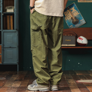 登山锥形冲锋裤 日系户外伞兵裤 防泼水直筒休闲裤 裤 男宽松机能工装