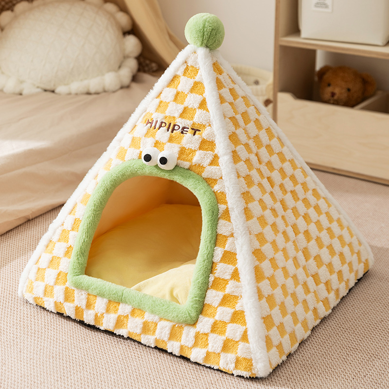 日本进口宠物窝小型犬帐篷猫屋型封闭式猫窝保暖小型犬睡觉猫狗窝