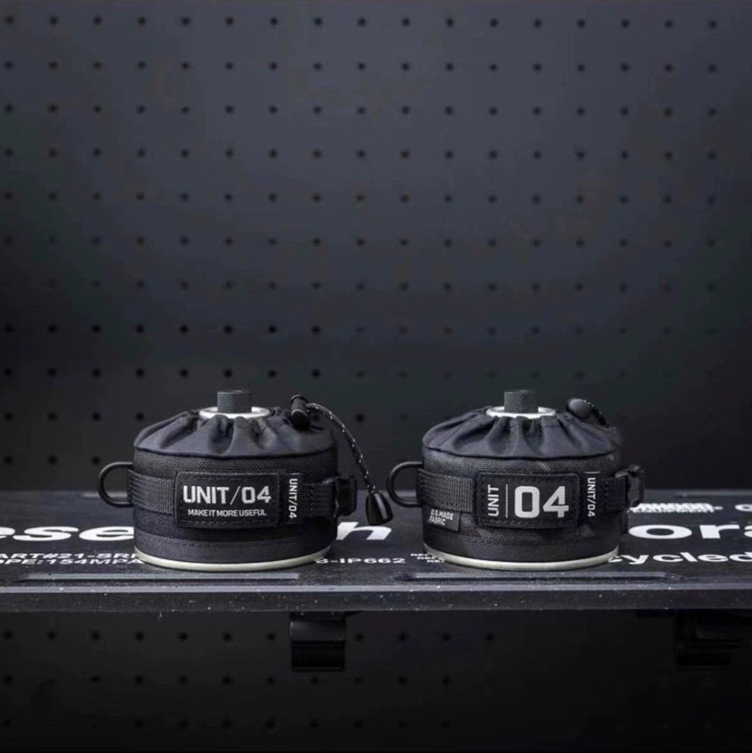 UNIT/04战术黑化迷彩军事化露营110g扁气罐保护气罐套G3迷你