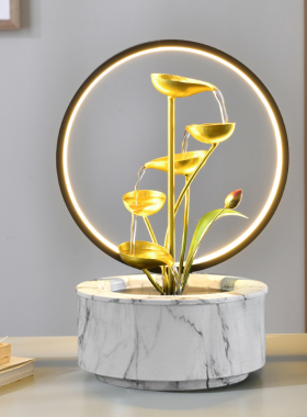 风水轮循环流水乔迁新居饰品摆件办公室客厅桌面装饰开业礼物礼品