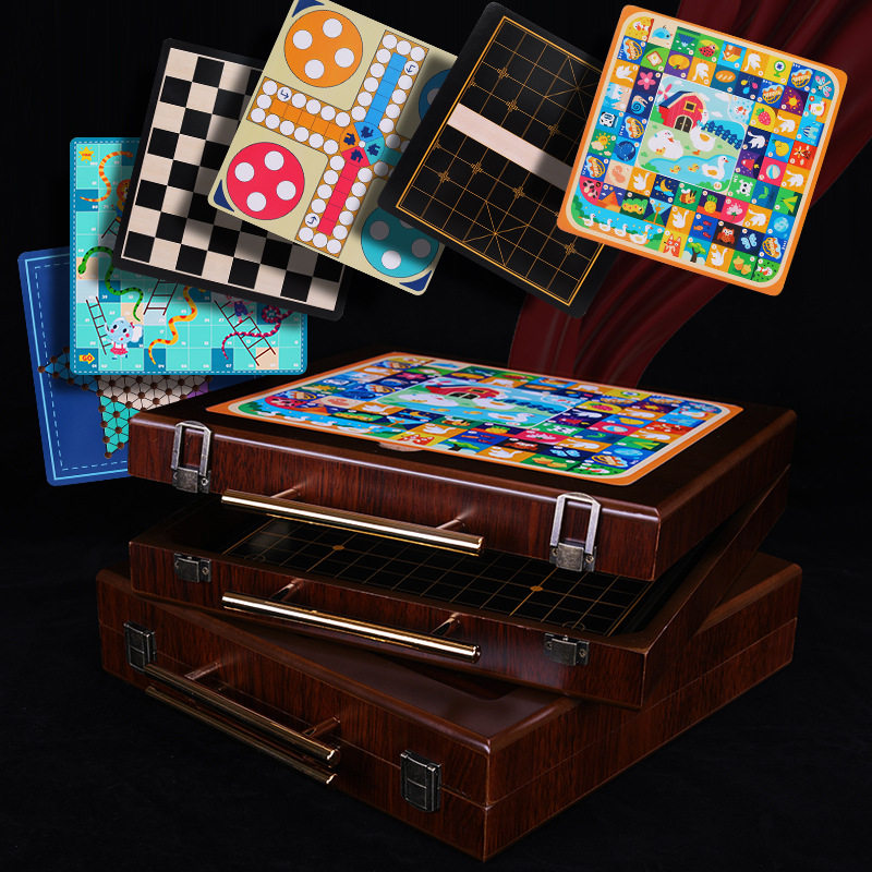 飞行棋类大全儿童益智玩具多功能棋盘合一蛇棋五子跳棋冒险益智版