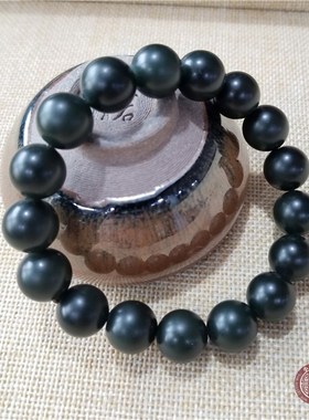 男款珠子a手链 黑碧玉籽料和白玉山料xx