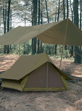 户外野营复古帐篷2人自驾游露营防大E雨小屋型A字帐篷牛津布 露营