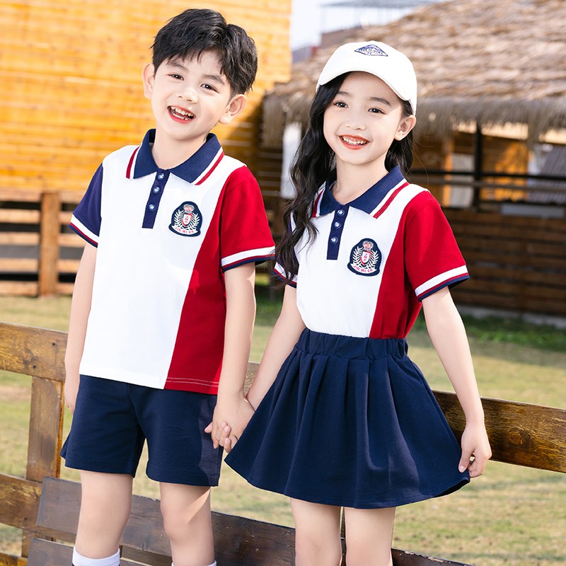 夏季小学生新款班服休闲运动会学院风校服套装儿童毕业幼儿园园服