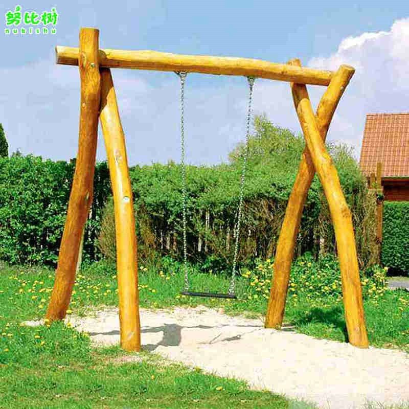 儿童户外公园木质吊篮玩具成人A农场休闲秋千槐木庭院幼儿园秋千