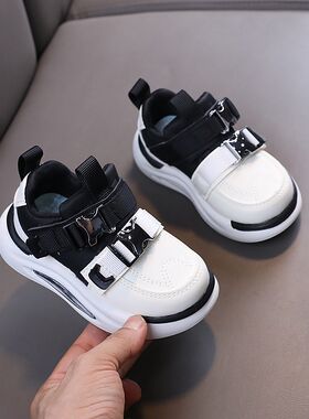 女童鞋子2d024春秋新款儿童运动鞋皮面防水男童板鞋休闲宝宝学步