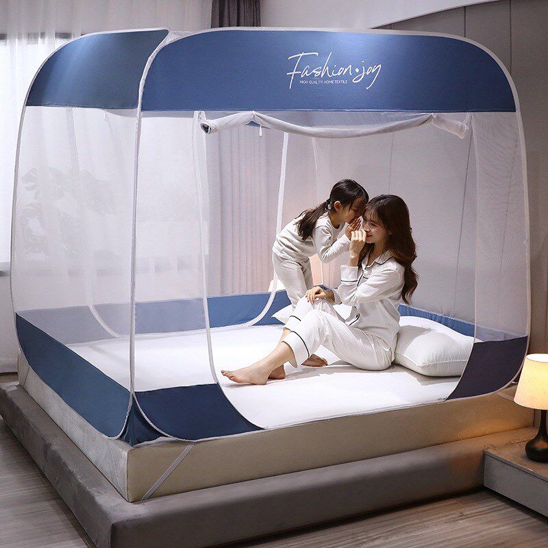 厂家蚊帐免h安装防摔蒙古包蚊帐家用方顶纹账1.5m1.8米床加密