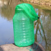 便携折叠胶丝小眼鱼护尼龙网兜野钓鱼网K袋加粗大物渔护束口有抽