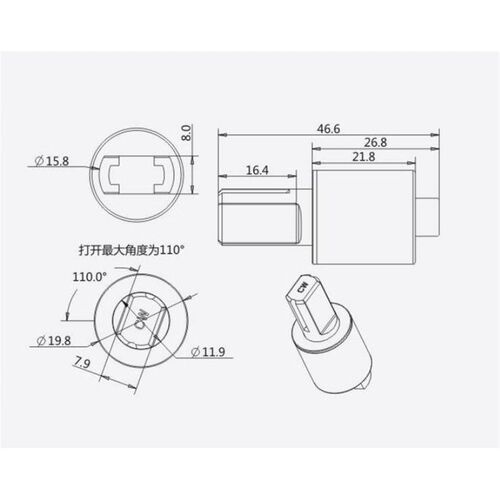 智能马桶座圈座盖阻尼器缓降缓冲B轴1130/1131/1135