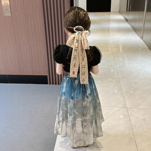女童连衣裙夏季高级感2024新款宝宝儿童中国风马面裙子新中式汉服