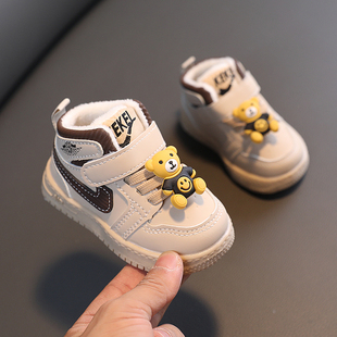 宝宝棉鞋冬季男0一1-3t岁半婴儿软底学步鞋女秋冬保暖加绒加厚鞋