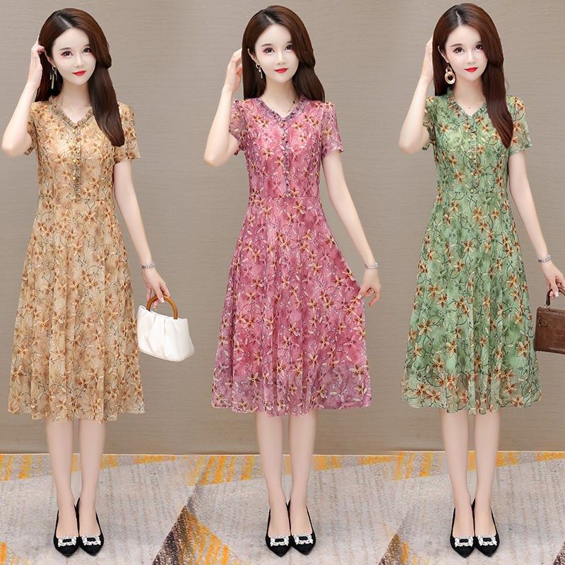 2025新款中年妈妈夏装雪纺连衣裙时尚洋气中老年女装夏天碎花裙子,模玩/动漫/周边/娃圈三坑/桌游,lolita洛丽塔连衣裙,淘宝优惠券,粉丝福利购,淘宝优惠卷