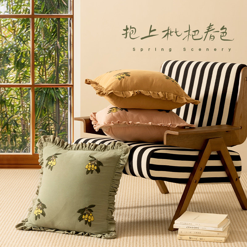 美式复古田园抱枕沙发客厅轻奢高级感靠枕腰枕样板间不Z含芯抱枕