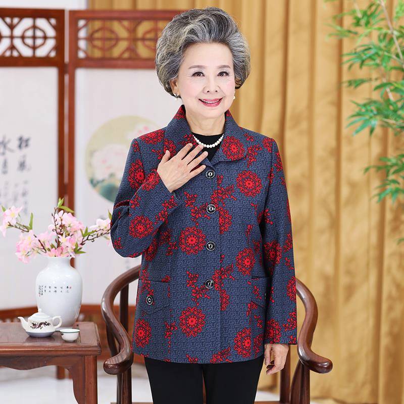 6PVI0-0-80岁中7老年人秋装外套衣女奶奶装春秋装长上老人袖女装