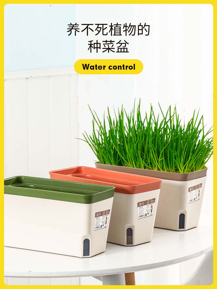 室内种菜专用家用室内懒人阳台挂架塑料长条霍伦花盆箱盆种植箱