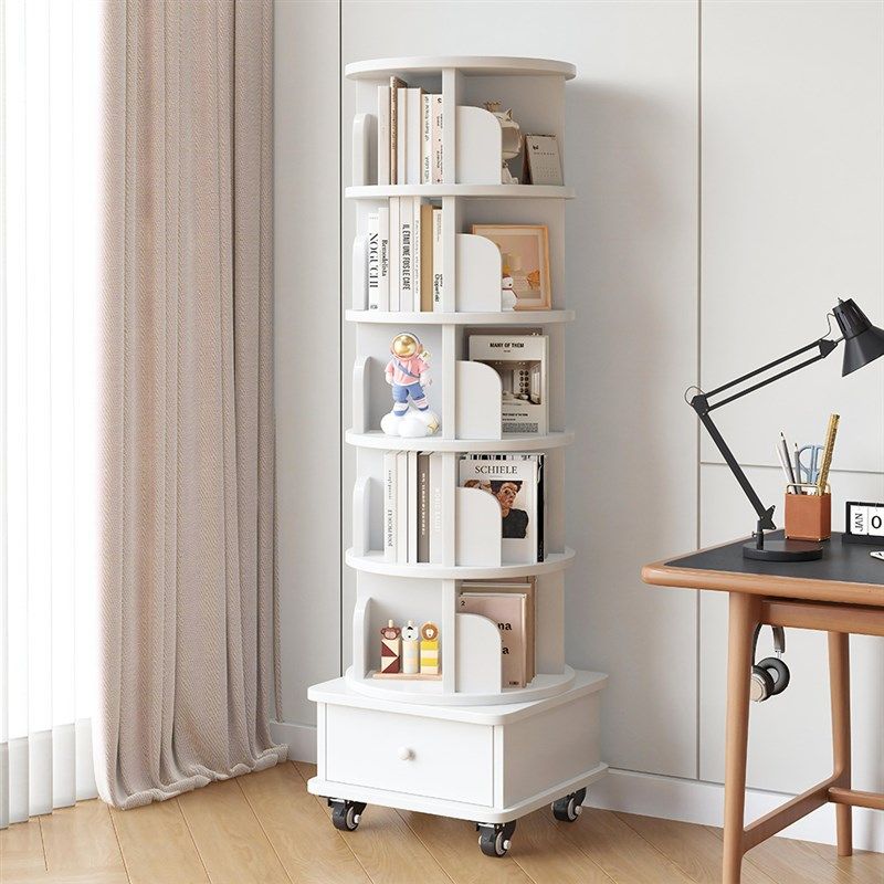 实木旋转书架360度书柜一体靠墙可移动落地客厅儿童置物架新中式,住宅家具,旋转书架,淘宝优惠券,粉丝福利购,淘宝优惠卷