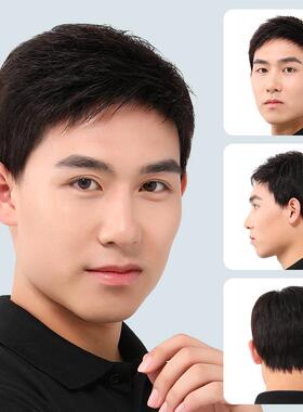 假发男生真发全人发男发士假套全头套真假发的PPX真头发男头式短
