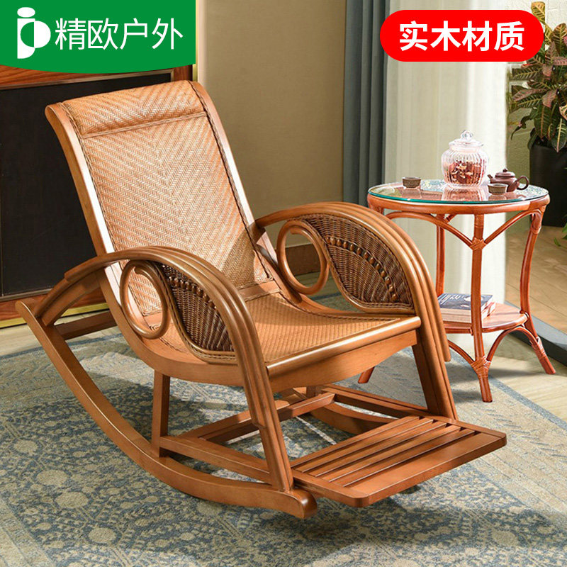 摇椅躺椅大人实木真藤摇摇椅老人睡椅家用休闲阳台藤编懒人逍遥椅,住宅家具,摇椅,淘宝优惠券,粉丝福利购,淘宝优惠卷