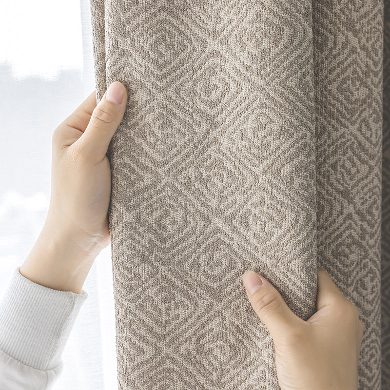 美式复古亚麻提花加厚环保轻奢日式乡村客厅卧室S书房定制窗帘卷