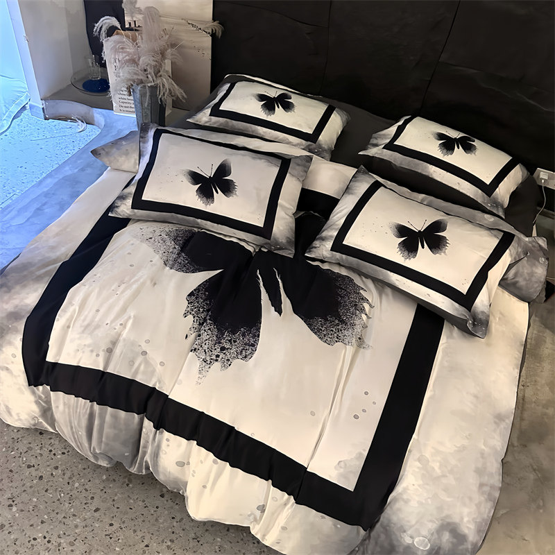 高端轻奢高级感冰丝四件套夏季丝滑裸睡被套床单2024新款床上用品,床上用品,学生床品套件,淘宝优惠券,粉丝福利购,淘宝优惠卷