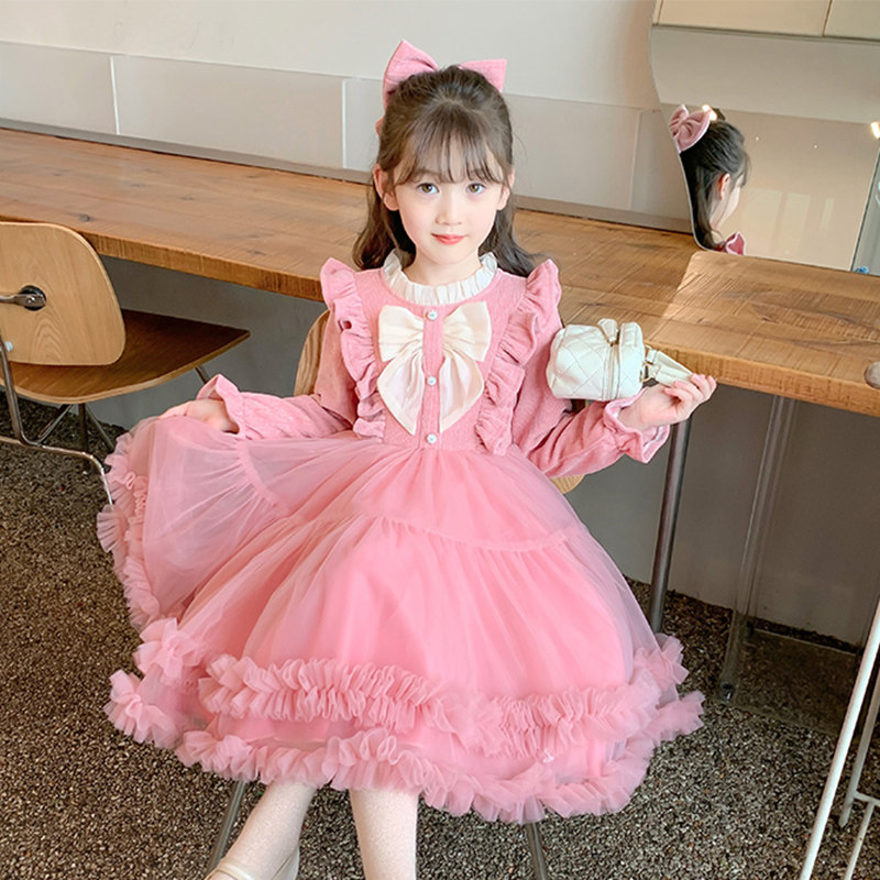 公主裙女童秋装洋装2023新款秋季洋派小女孩冬季儿童套装秋冬裙子