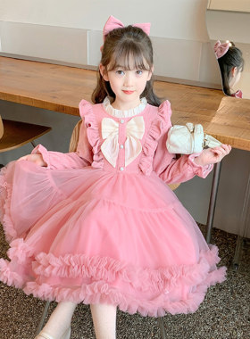 公主裙女童秋装洋装2023新款秋季洋派小女孩冬季儿童套装秋冬裙子