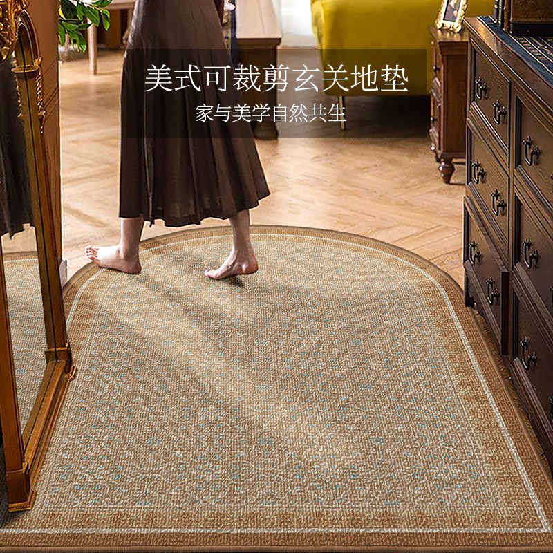 美式复古地垫入户门垫进门t玄关半圆脚垫耐脏防滑2025新款高端地
