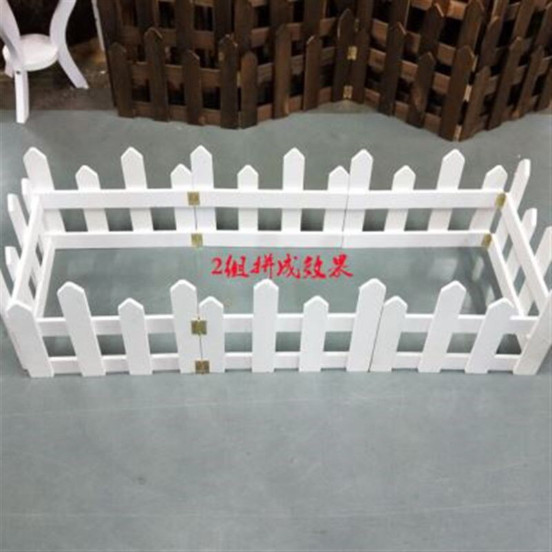 白色栅栏木围栏圣诞节室内装饰栏杆折G叠式护栏实木小篱笆橱窗隔