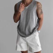 大码 220克纯棉大领口 T恤男女夏季 300斤美式 高街坎肩运动健身无袖