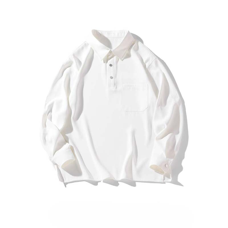 大码300斤下摆开叉长袖POLO衫