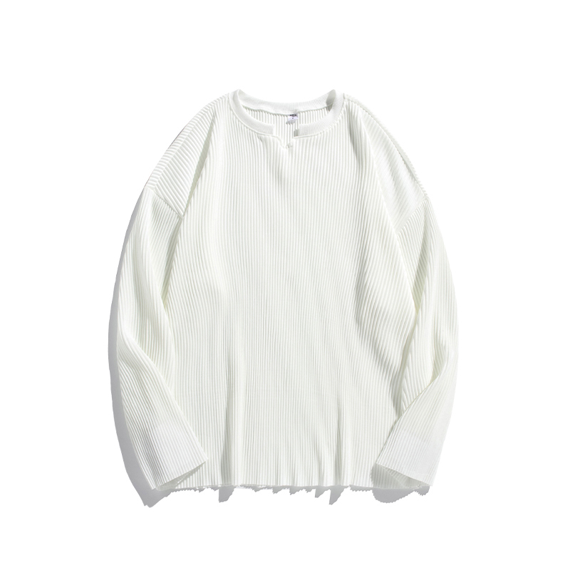 大码300斤褶皱长袖T恤打底衫