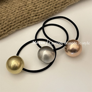 复古拉丝圆球发圈头绳高弹力橡皮筋发饰扎头发高级感发绳绑发头饰