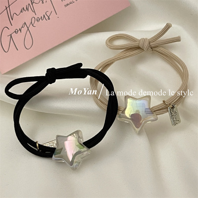 双五角星幻彩简约扎马尾发绳甜美气质少女心发圈橡皮筋发饰头绳韩