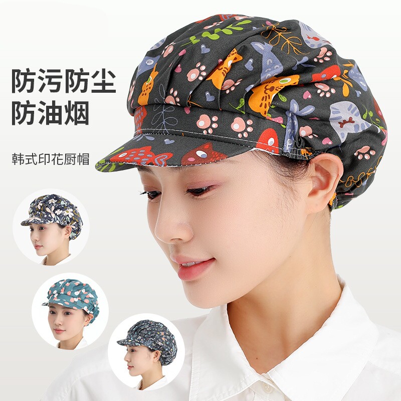 厨师帽女厨房防油烟餐饮做饭炒菜食堂家居工作帽子工厂防尘头套
