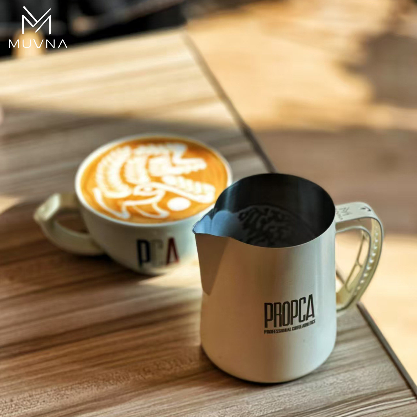 MUVNA慕威纳DBW双翼咖啡拉花杯 拉花缸奶泡杯 拉花专用咖啡杯奶缸