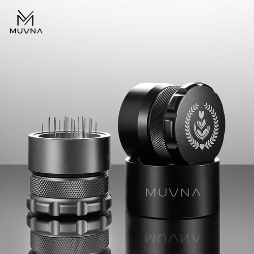 MUVNA意式咖啡针式布粉器可调节高低旋转式布粉针结块打散针器具