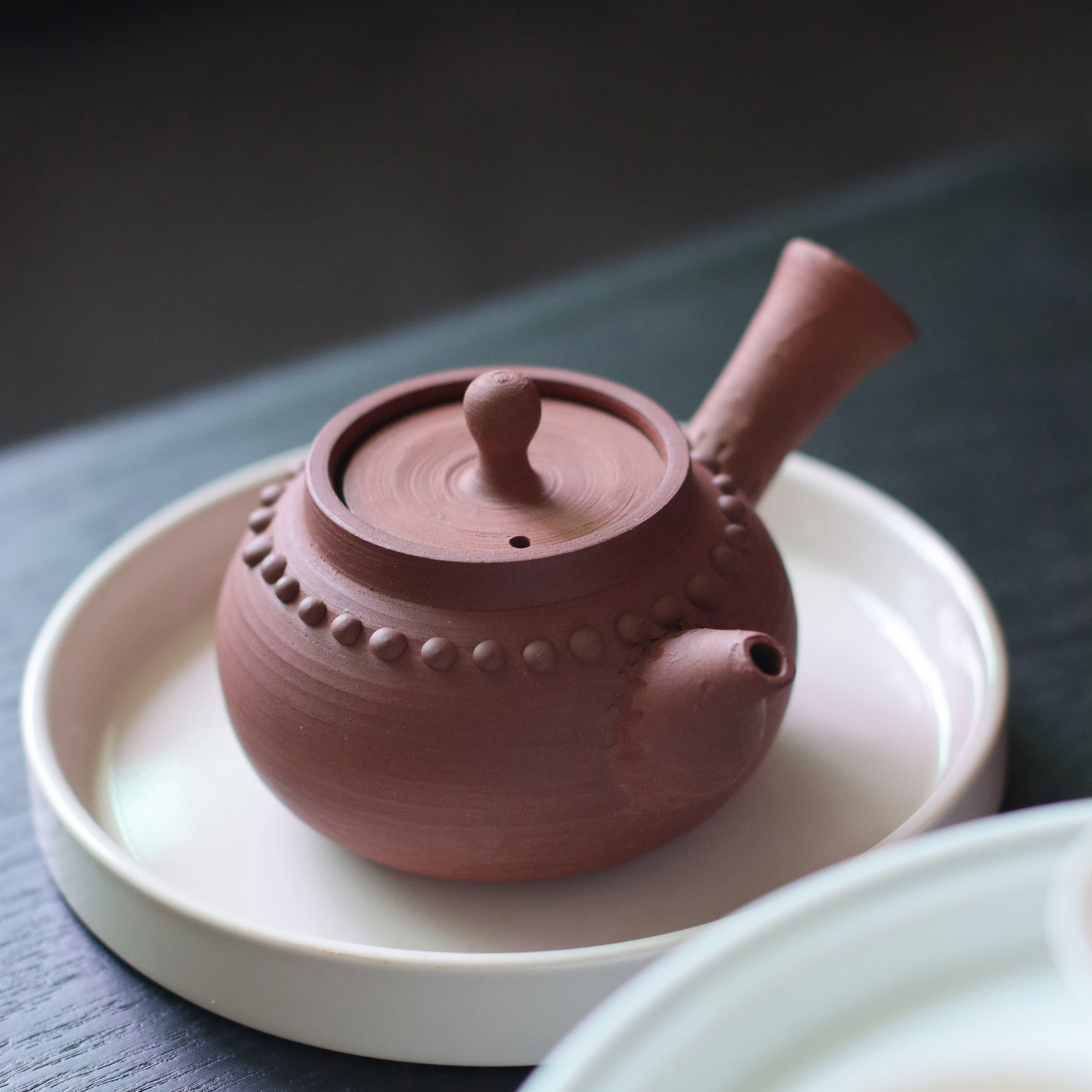 急须壶小侧把柴烧手工手拉壶工夫茶泡茶壶小壶日式复古粗陶朱泥