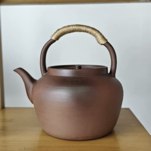 青陶坊煮茶壶提梁壶朱泥砂铫烧水壶耐热明火茶壶电陶炉炭炉煮茶器