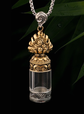 藏式摩尼宝嘎乌盒莲花天珠亚克力透明噶乌盒吊坠打开装藏朱砂宝石