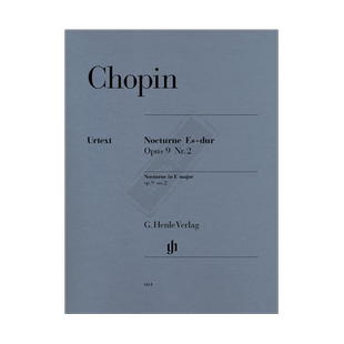 肖邦 夜曲 op9 no2 降E大调 钢琴独奏 带指法 单曲4页 亨乐原版乐谱书 Chopin Nocturne E flat major piano HN664