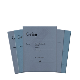 格里格 抒情小品 op12 钢琴独奏 带指法 全套共一至八卷 卷四 卷六 卷七未出版 亨乐乐谱书 Edvard Grieg Lyric Pieces Volume I-8