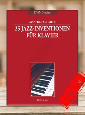 史密茨 爵士即兴曲 25首钢琴独奏 德国进口 大熊Breitkopf原版乐谱书Manfred Schmitz 25 Jazz Inventionen Piano DV31098