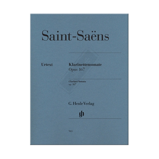 圣桑 单簧管奏鸣曲 op167 附钢伴 带指法 亨乐原版乐谱书 Saint Saens Clarinet Sonata HN965