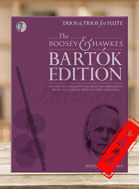 巴托克 二重奏和三重奏作品集 两至三支长笛 含CD 博浩原版乐谱书 Bartok Duos and Trios for Flute BH13197