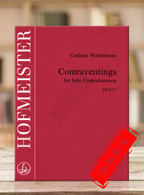 沃特豪斯 违规OP46 低音巴松管 德国霍夫曼斯特原版乐谱书 Waterhouse Contraventings for Double Bassoon Solo FH2717