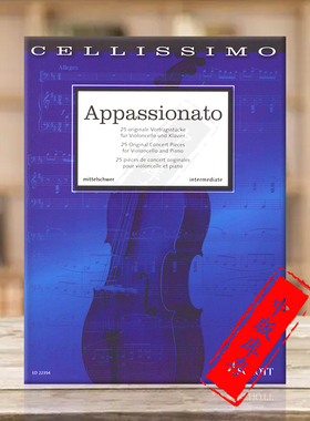热情 25首原创音乐会作品 大提琴与钢琴 德国朔特原版进口乐谱书 Appassionato Original Concert Pieces ED22354