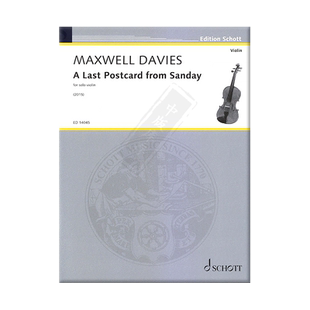 戴维斯 桑迪最后的明信片 小提琴独奏 朔特原版乐谱书 Davies Fiddler Playalong Collection for Viola ED14045