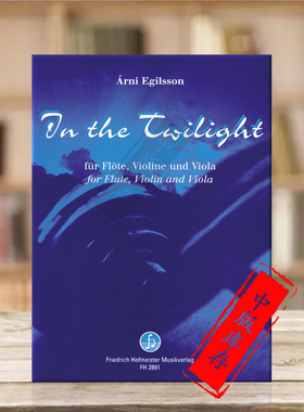 艾格尔森 暮色 长笛小提琴和中提琴 德国霍夫曼斯特 原版书 Egilsson Arni In the Twilight for Flute Violin Viola FH2891